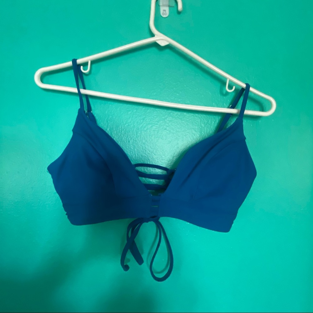 Blue bikini top